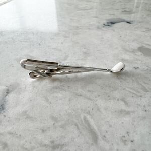Swank Golf Club Tie Clip Men One Size‎ Silver Tone Golf Themed Vintage Accessory